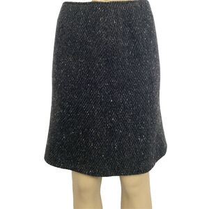 Max Mara Weekend Tweed Skirt Charcoal Gray Wool A Line Mini Lined Short 8 M
